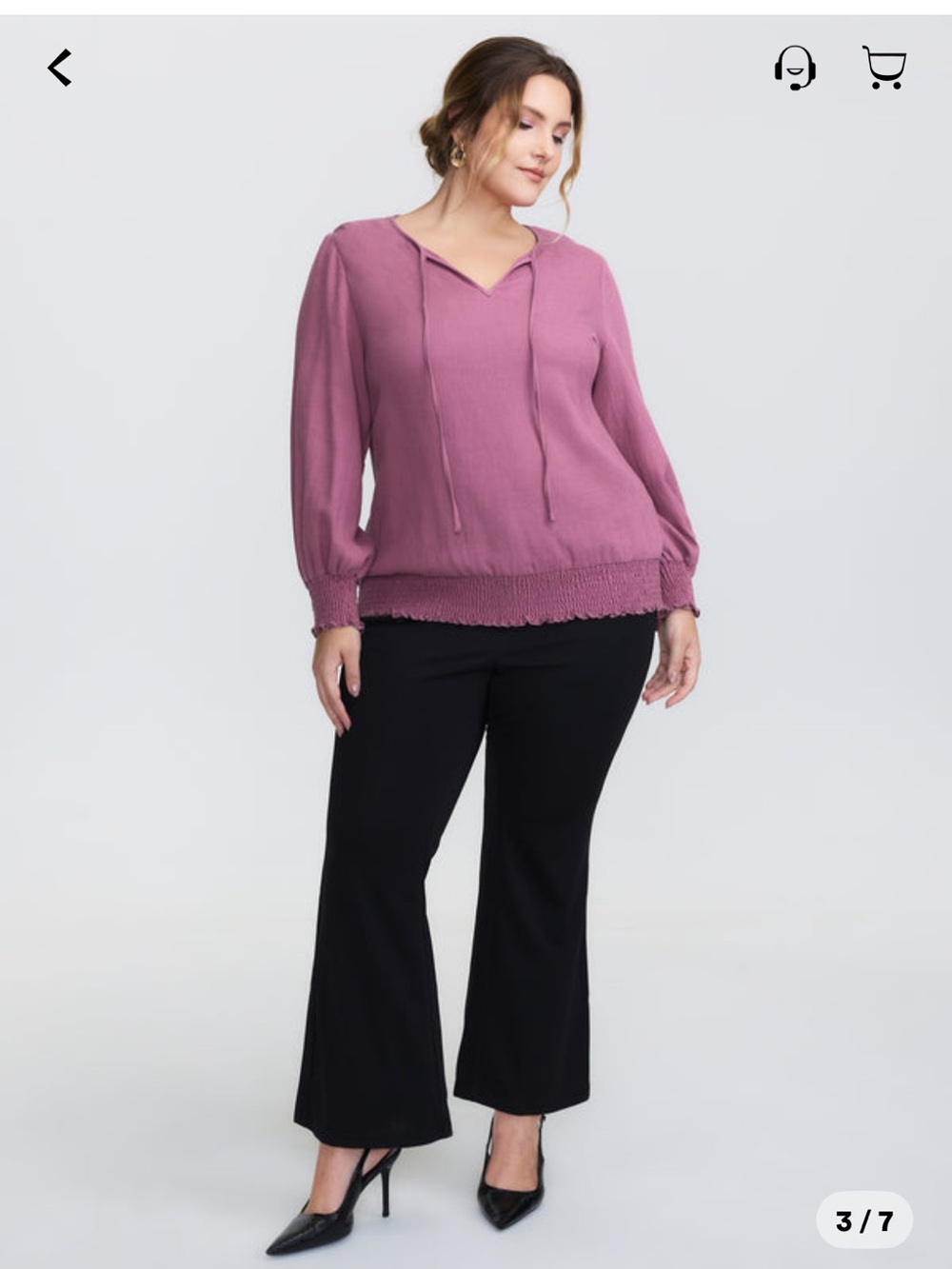 NWT BLOOMCHIC Mauve 100% Cotton Waffle Textured Blouse Plus Size 18-20, 2X